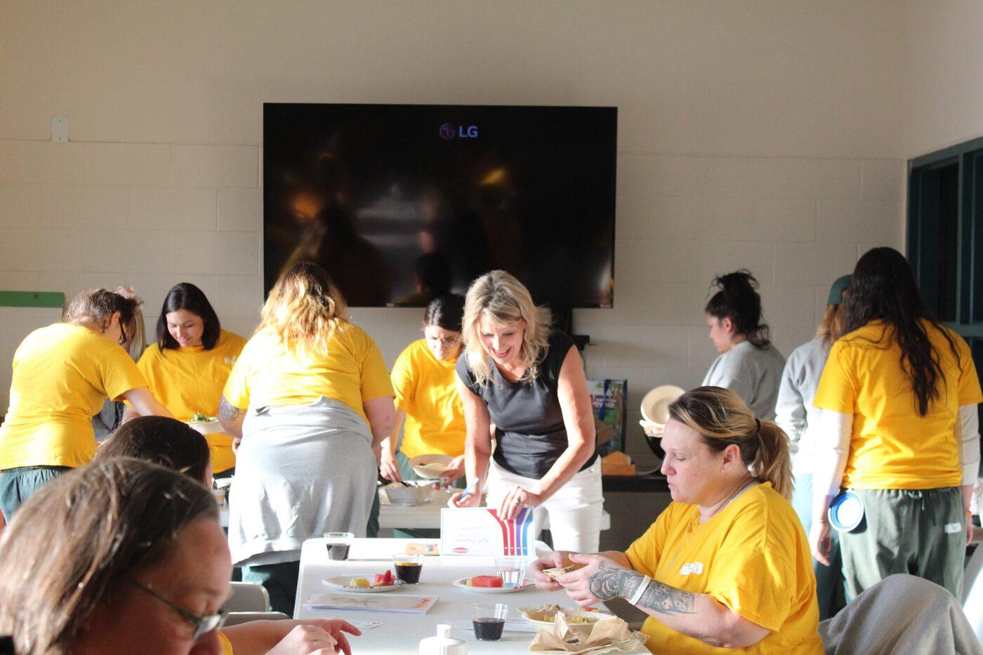 ForeverMoms participants in a hands-on life-skills class