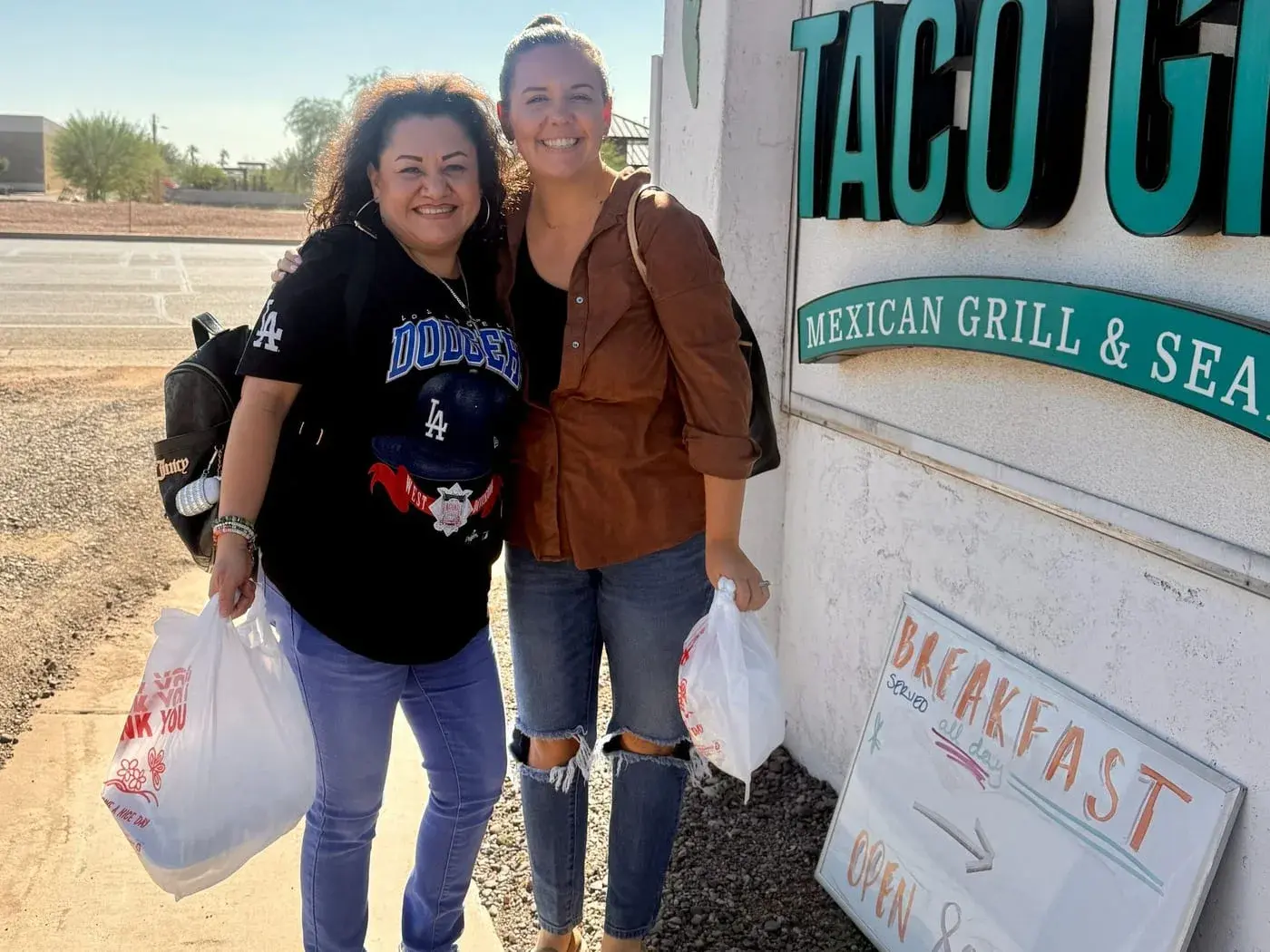 Alie and Claudia together after a Forever Moms aftercare visit